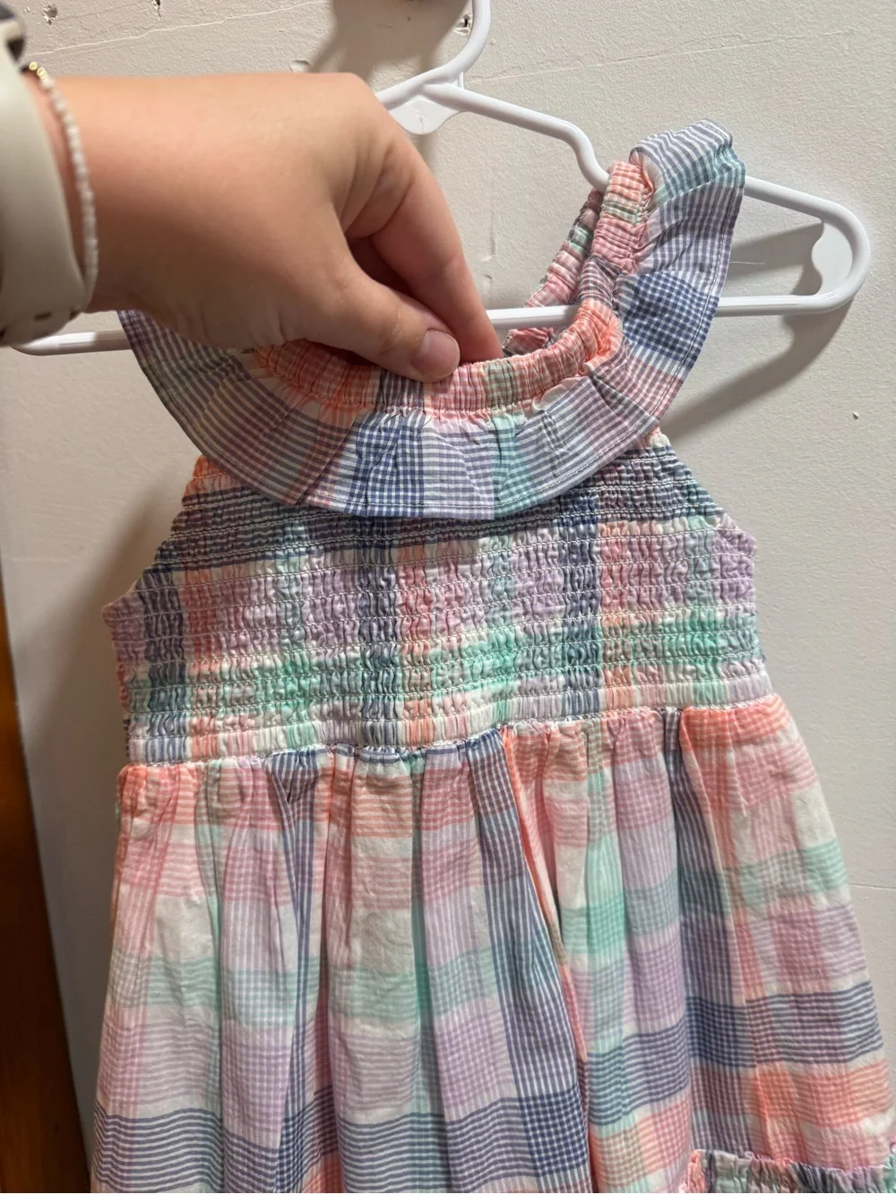 CREWCUTS matching smocked dress and headband toddler